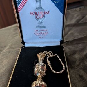 Gold Key Holder with Red and Green Details